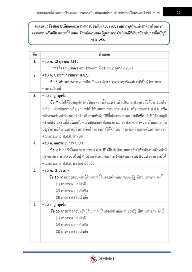 แนวข้อสอบ เจ้าพนักงานตรวจสอบทรัพย์สินปฏิบัติการ (ปปช) 2569