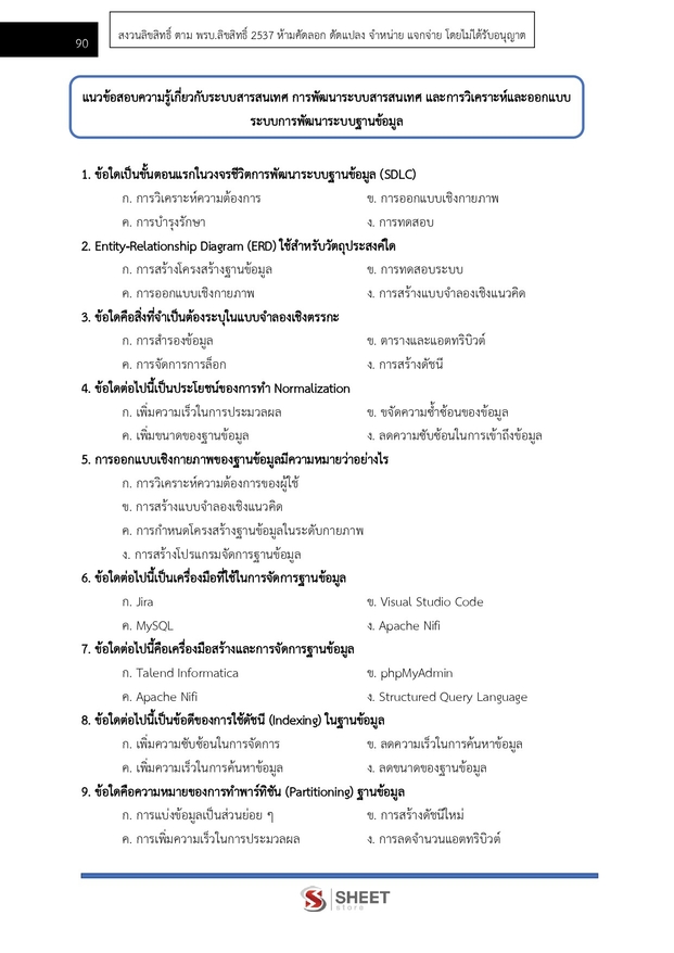 แนวข้อสอบ นักวิชาการคอมพิวเตอร์ปฏิบัติการ สำนักงาน (ปปช) 2568