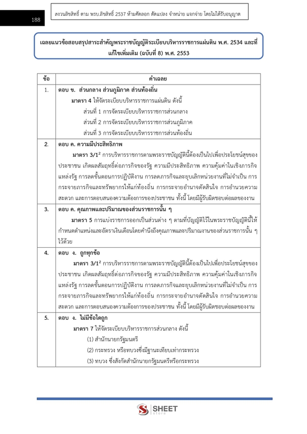 แนวข้อสอบ เจ้าหน้าที่ศาลปกครองปฏิบัติการ (บริหาร) ศาลปกครอง 2568
