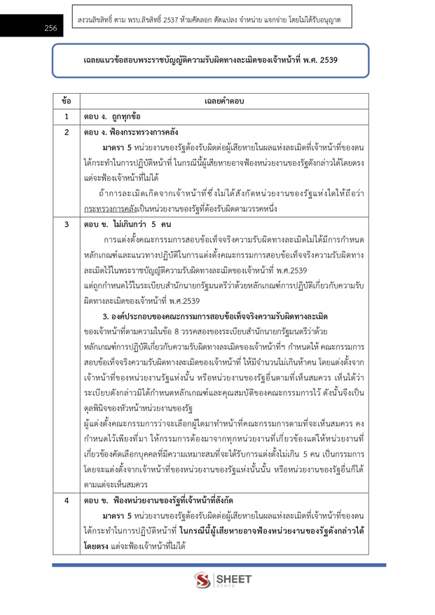 แนวข้อสอบ เจ้าหน้าที่ศาลปกครองปฏิบัติการ (บริหาร) ศาลปกครอง 2568