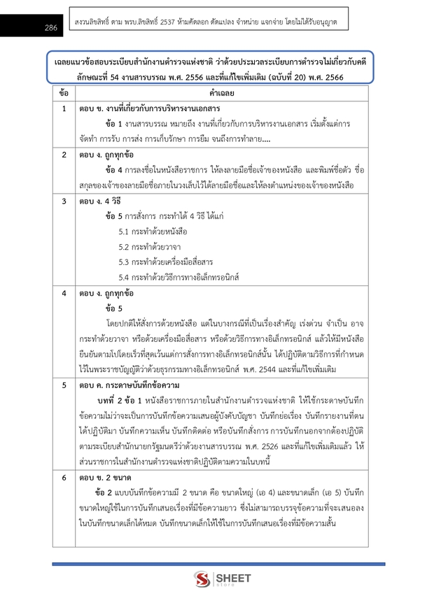 แนวข้อสอบ ตำรวจชั้นประทวน กลุ่มสายงานอำนวยการ อก1 พฐ2 พฐ3 69